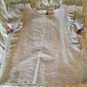 Woven, flutter sleeve boxy top